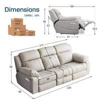 Canapé inclinable électrique intelligent 3 places en cuir PU avec table et ports USB – Fournisseur de meubles