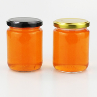 Straight Round 240ml 8oz Wide Mouth Jam Glass Jar With Metal Lid