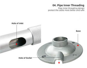 Support mural de <span class=keywords><strong>projecteur</strong></span> universel multifonction, 2 m, pour Benq/<span class=keywords><strong>Epson</strong></span>/XGIMI/JmGO - Product Image 4