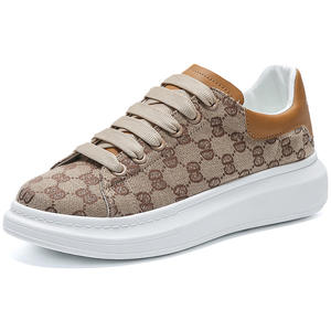 Zapatos informales de lona para hombre, calzado deportivo con aumento de altura interior, para caminar, Color sólido, punta redonda, novedad - Product Image 1