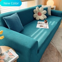 Housse de canapé jacquard avec impression de logo personnalisé, fabricant en gros, élastique, résistante aux taches, protectrice, durable, lavable