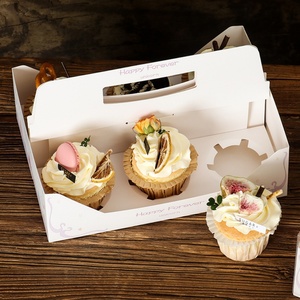 Sunshine Portable Cupcake <b>Box</b> with Clear Lid Baking Pastry Takeaway <b>Box</b> for Food Embossing and UV Coating for Cupcakes Cakes - Product Image 4