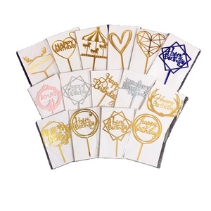 La fabbrica di Huaien Happy Birthday in acrilico Cake Topper vendita calda <span class=keywords><strong>torta</strong></span> decorazioni forniture inseriscono Cupcakes di carte occasioni di natale - Product Image 1