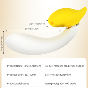 Vibromasseur en forme de banane avec fonctions de succion et de vibration Mini stimulateur clitoridien Sex Toy pour femmes US Warehouse - Product Image 4