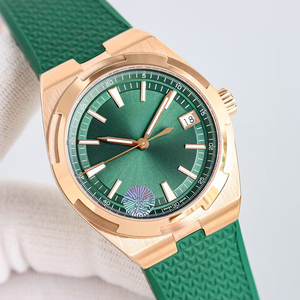 Magnifico Orologio di Lusso di Alta Gamma per Uomo e Donna, Cinturino in Vera Pelle Verde, Cassa in Oro Rosa, Quadrante Verde, Meccanico Automatico, Ultima Novità - Product Image 2