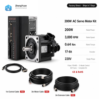 Kit de moteur servo AC ZhengYuan 200W, bride de 60 mm, 220V, 0,64 Nm, 3000 tr/min, encodeur 17 bits, impulsions RS485, CE, RoHS