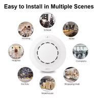 Sensor Alarm Kebakaran Langit-Langit Pintar WiFi Tuya SIXWGH OLED Alarm Telepon Real-Time Suara 80dB Kompatibel Aplikasi Garasi Rumah Android