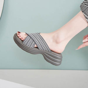 Deran OEM Giản Dị Trượt Trên Dày Duy Nhất Phụ Nữ Giày Thoải Mái Phụ Nữ Sang Trọng Thời Trang Mù<span class=keywords><strong>a</strong></span> Hè Dép Đi Trong Nhà Mới Bay Dệt Bãi Biển Dép - Product Image 2