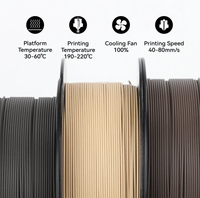 Filament en bois de vente chaude pla 1.75 filament 1kgs filament en bois d'imprimante 3D multi-couleurs pour l'impression 3d
