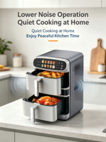 Friteuse à air intelligente multifonctionnelle de grande capacité 12L pour la maison, double compartiment, écran tactile, fenêtre de visualisation, puissance 2800W