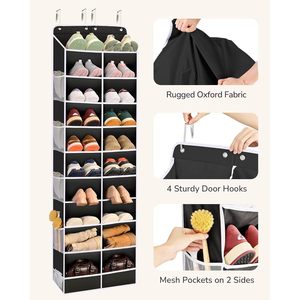 Over The Door Shoe Organizer 33x15x85cm With 24 Pockets For Closet Storage Hanging <b>Rack</b> For Shoes <b>Boots</b> - Product Image 5