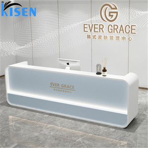 Kisen Luxury Versatile for Office Hospital Bar Hotel Living Room Workshop Salon Cashier <b>Counter</b> Semi Precious <b>Reception</b> Table - Product Image 1