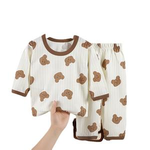 Nouveauté été Vêtements d'intérieur pour enfants Garçons et Filles, Ensemble en coton côtelé coréen léger et respirant, Pyjama bébé fin - Product Image 5