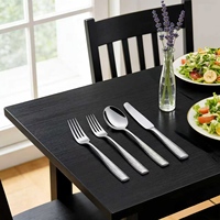 Vente en gros usine – Ensemble de couverts de luxe en acier inoxydable 304 argenté, design rétro, poli miroir (couteau, fourchette, cuillère, fourchette à thé, cuillère à thé)