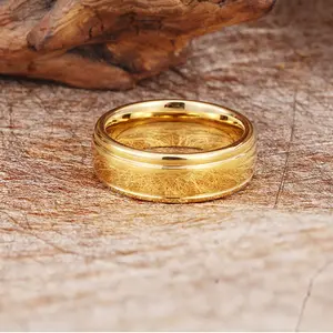 अंगूठी सोने के रंग टंगस्टन कार्बाइड शादी गठबंधन गहने महिलाओं की अंगूठी