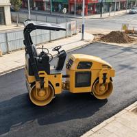 Mini-compacteur vibrant à double tambour de 3 tonnes, 27 kW, 36 CV, machine de compactage d'asphalte pour la construction de parkings et de chemins piétonniers