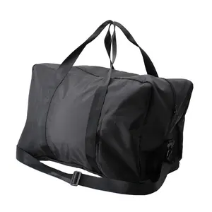 Özel baskı logosu taşınabilir Polyester bagaj seyahat çantası kadınlar ve erkekler için katlanabilir spor silindirik spor çantası