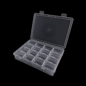 Plastic Storage Box Set 26.2x18.9x4.7cm Transparent Rectangular With Lid For Jewelry Stationery Screws Hardware Tools Organizer - Product Image 2