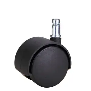 Factory cheap swivel black furniture wheel 50mm office chair wheel with 11*22mm pin stem nylon plastic castor