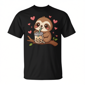 Camiseta Kawaii Anime con diseño de Sloth Boba Tea para hombres y mujeres, unisex, talla para adultos S M L XL XXL - Product Image 2