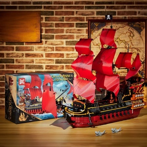 MOC-Jouet de Construction <span class=keywords><strong>à</strong></span> Collectionner pour Enfant et <span class=keywords><strong>Adulte</strong></span>, Modèle de <span class=keywords><strong>Bateau</strong></span> Brique de Bricolage Rouge, Jouet de Construction, Cadeau, 3694 Pièces - Product Image 6
