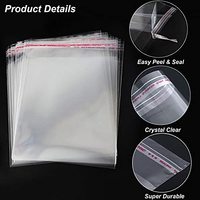 100Pcs Transparent Thick Self-adhesive Bag Clear P... - Grandado - View #9
