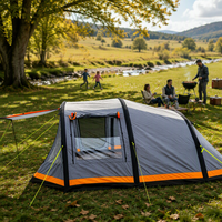Tente de camping familiale gonflable Oxford avec imperméabilisation trois saisons, ouverture automatique rapide et ventilation respirante