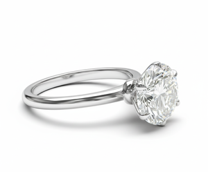 Buy Lab Grown Diamond <b>Solitaire</b> <b>Ring</b> 925 <b>Silver</b> / 10KT 14KT 18KT White Gold Finish Classic Engagement <b>Ring</b> - Product Image 4