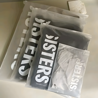 Logo de marque imprimé personnalisé blanc mat givré Ldpe PP fermeture éclair joint zip-lock fermeture éclair sacs d'emballage en plastique pour vêtements sous-vêtements
