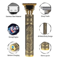 Tondeuse à cheveux électrique rechargeable pour hommes, lames en acier inoxydable, batterie 1200 mAh, longueurs de coupe réglables, usage domestique et camping-car