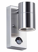 Applique murale LED décorative en acier inoxydable 2*5W GU10 avec détecteur PIR, éclairage vers le haut et vers le bas