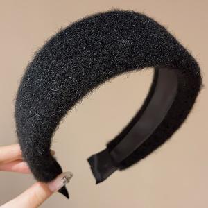 ที่คาดผมผ้าพลัฌสีน้ำตาลกาแฟสำหรับผู้หญิง ฤดูใบไม้ร่วง ฤดูหนาว เหมาะสำหรับงานปาร์ตี้ งานหมั้น หรือเป็นเครื่องประดับผม - Product Image 6