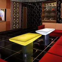 Restoran parlayan çay masası led mobilya kablosuz 86*54*46cm ünitesi kadınlar gece kulübü RGB renk KTV parti LED çubuk masa