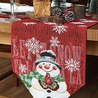 Chemin de table en acrylique perlé, décoration de bonhomme de neige de noël, chemin de décoration de table de noël