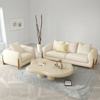 Luxuriöses Modernes Modulares Ecksofa, Weißes Sofa mit Massivholzbeinen für Wohnzimmermöbel zu Hause