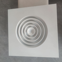 Diffuseur de plafond carré à rond en feuille d'aluminium HVAC avec cadre carré pour plafond