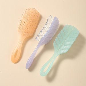 Peine de masaje, hoja y fruta, gelatina, Color, diseño hueco, secado rápido, adecuado para niña, peine de pelo - Product Image 5