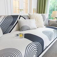 Housse de coussin de canapé de ligne fraîche et rafraîchissante de style d'été en tissu de soie de glace populaire