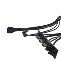 Câble d'alimentation USB pour panneau frontal avec double ports USB 3.0 et 2.0, pour boîtier d'ordinateur, en PVC avec blindage en feuille métallique