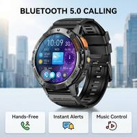 Montre connectée militaire antichoc K65, boîtier en alliage de zinc, écran AMOLED 1,43 pouces, batterie 530 mAh, montre connectée sport pour homme