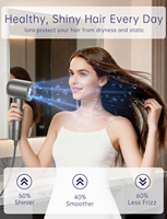 Sèche-cheveux ionique professionnel à séchage rapide avec diffuseur et buse, léger, pour la maison, les voyages et l'hôtel – En stock entrepôt US