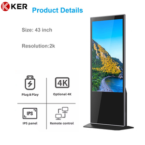 Ker - Vente chaude - Écran publicitaire commercial LCD de 43, 49 et 55 pouces - Totem publicitaire pour centre commercial en intérieur - Product Image 3