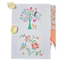 Pochoir carré petit format, modèle ajouré pour pulvérisation, règle de dessin pour album DIY et carnet de notes, 13x13CM, 28 styles