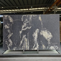 Grande dalle de granit en cuir de titane, comptoir et îlot en granit noir, dessus de cuisine en granit noir cosmique