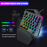 Honcam Clavier de jeu à une main RVB rétroéclairé 35 touches Mini clavier de jeu portable Contrôleur de jeu ergonomique pour PC Gamer