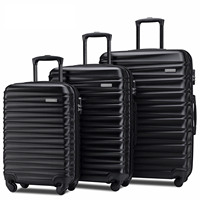 Ensemble de 3 valises modernes personnalisées 20/24/28 pouces, étanches, en ABS, avec roulettes fixes, serrure TSA, grande capacité, pour les vacances