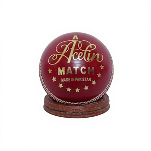 Premium Hand Stitched Leather Cricket <b>Ball</b> Professional Match <b>Training</b> <b>Ball</b> Custom Logo OEM Manufacturer Comfortable - Product Image 1