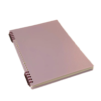 Carnet à spirale personnalisable format A4/A5 avec couverture en papier, reliure spirale, couleur unie, journal à couverture rabattable pour l'écriture, style imprimé, 80 feuilles