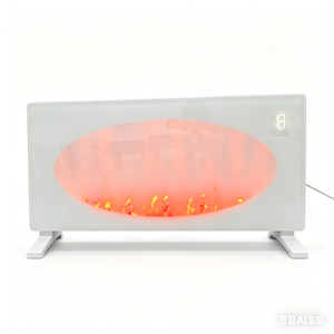 Calentador Eléctrico de Convección de 2500W <span class=keywords><strong>con</strong></span> Control Digital WiFi, <span class=keywords><strong>Ruedas</strong></span> Móviles, <span class=keywords><strong>Chimenea</strong></span>, Panel Infrarrojo de Vidrio Templado para el Hogar - Product Image 4