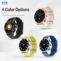 Reloj Inteligente Redondo Personalizado con Función de Llamadas, Correas Multicolores, Diseño de Esfera Personalizado y Empaque para Marca de Dispositivos Vestibles